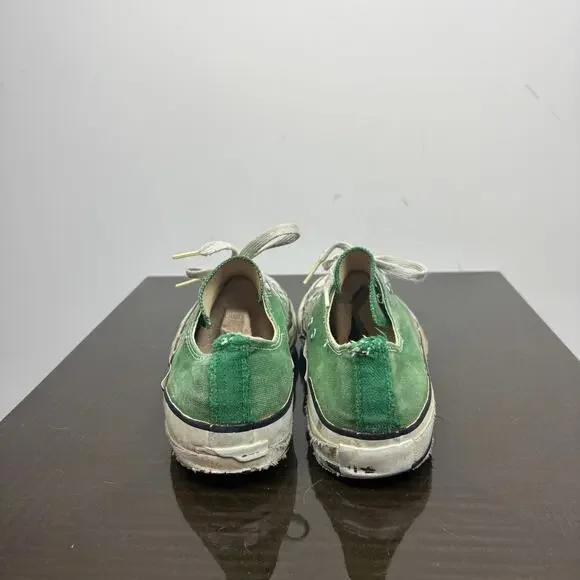 Vintage 80s Converse Low Shoes Sneakers Green Men's Size 6 Distressed